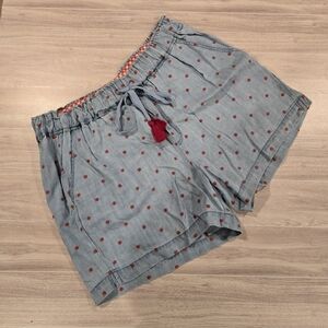 New Matilda Jane Enchanted Garden Cameron Chambray Dobby Tassle Tie Shorts Small